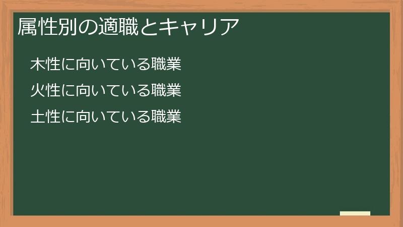 属性別の適職とキャリア