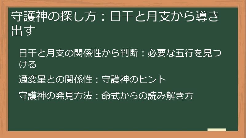 守護神の探し方：日干と月支から導き出す