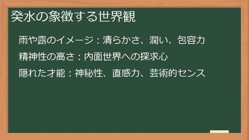 癸水の象徴する世界観