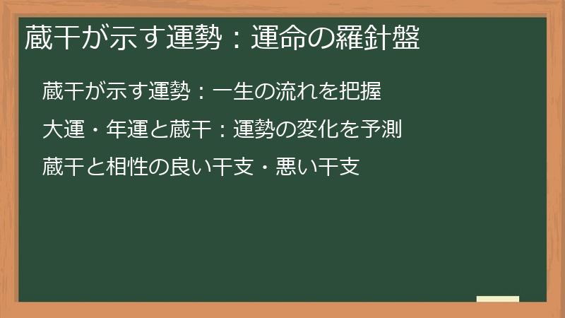 蔵干が示す運勢：運命の羅針盤
