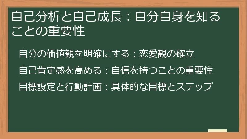 自己分析と自己成長：自分自身を知ることの重要性