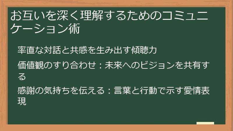 お互いを深く理解するためのコミュニケーション術
