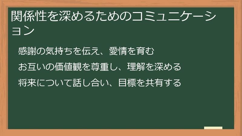 関係性を深めるためのコミュニケーション