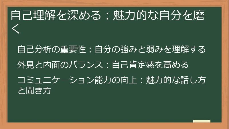 自己理解を深める：魅力的な自分を磨く