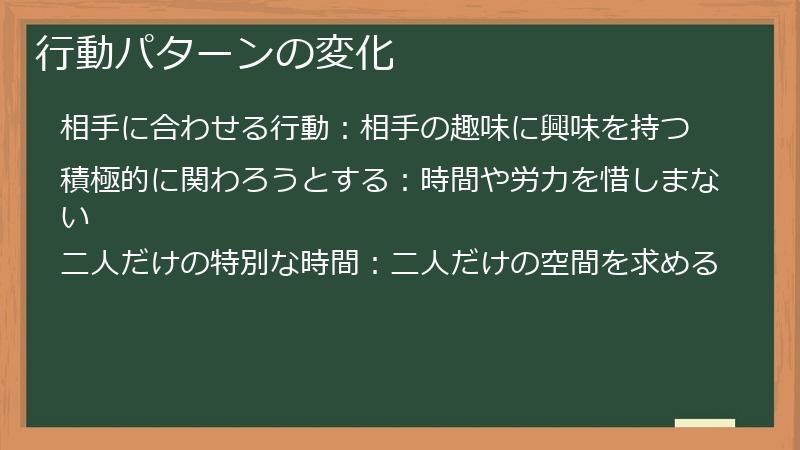 行動パターンの変化