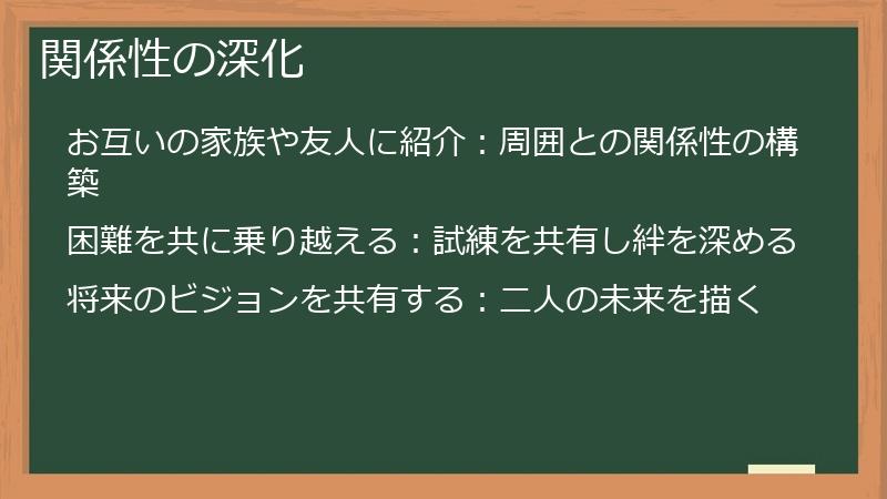 関係性の深化