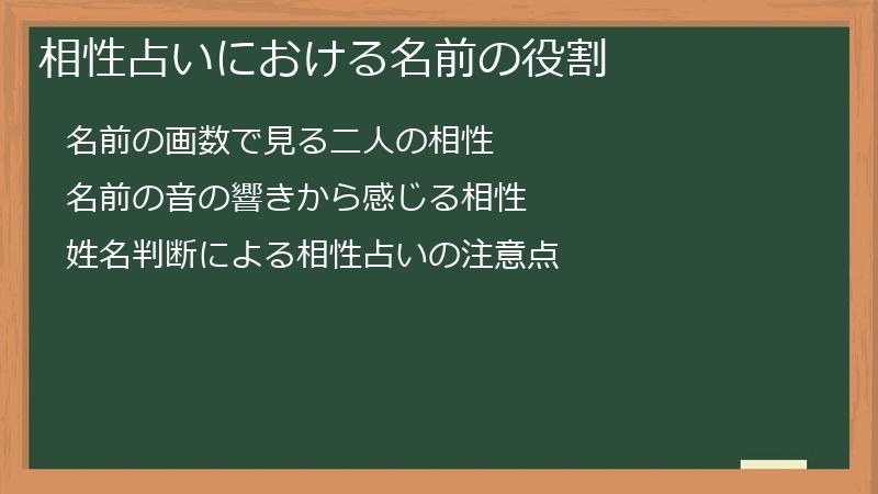 相性占いにおける名前の役割