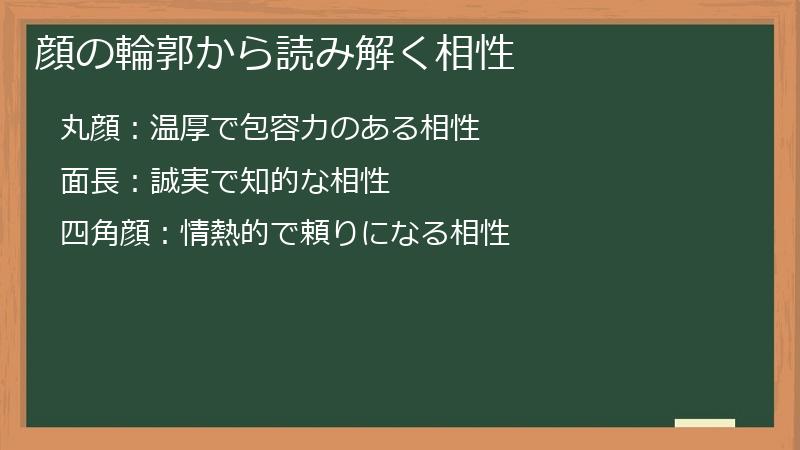 顔の輪郭から読み解く相性