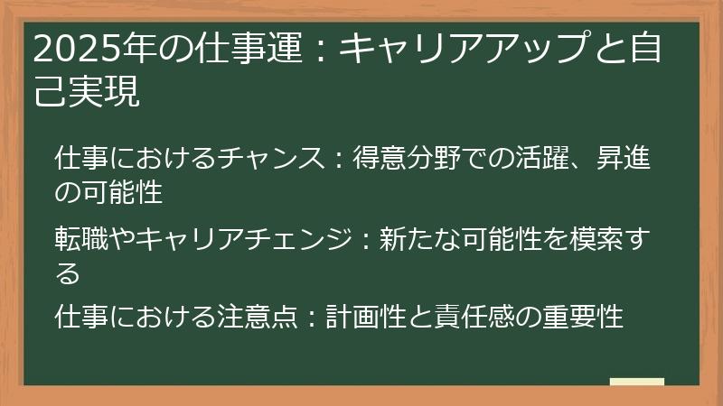 2025年の仕事運：キャリアアップと自己実現