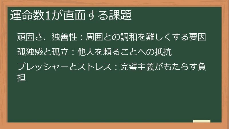 運命数1が直面する課題