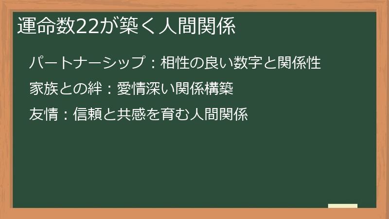 運命数22が築く人間関係