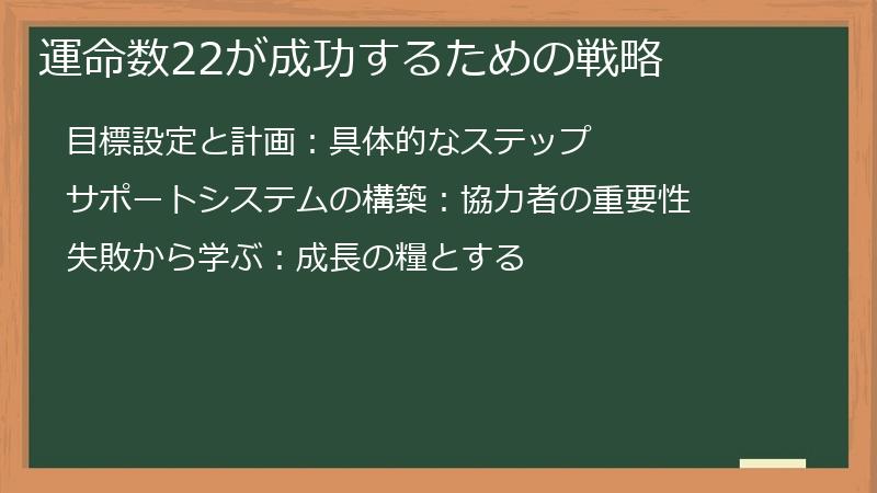 運命数22が成功するための戦略