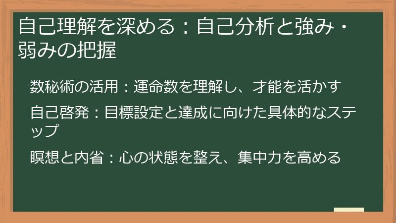 自己理解を深める:自己分析と強み・弱みの把握