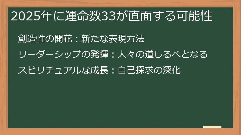 2025年に運命数33が直面する可能性