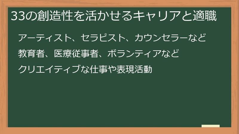 33の創造性を活かせるキャリアと適職