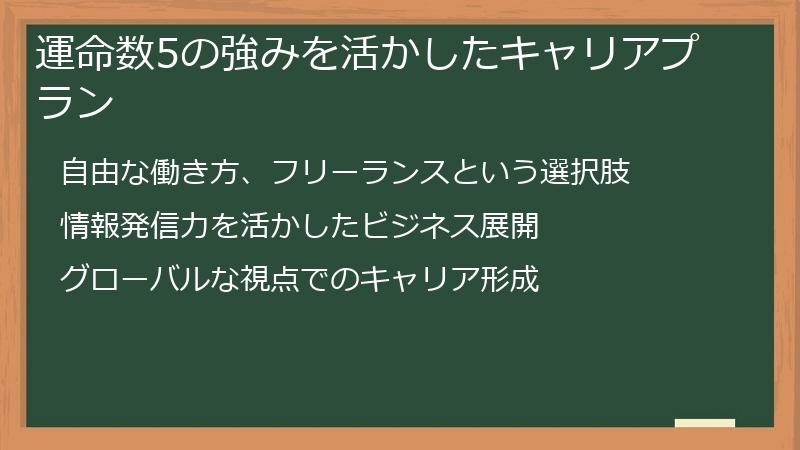 運命数5の強みを活かしたキャリアプラン