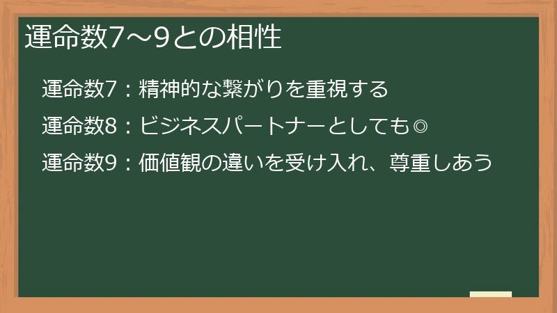 運命数7～9との相性