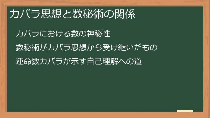 カバラ思想と数秘術の関係
