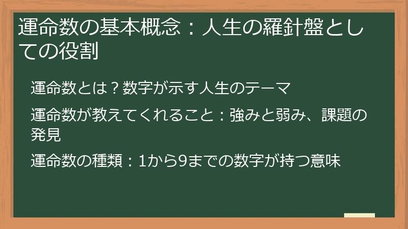 運命数の基本概念：人生の羅針盤としての役割