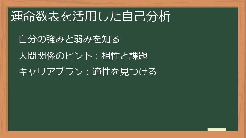 運命数表を活用した自己分析