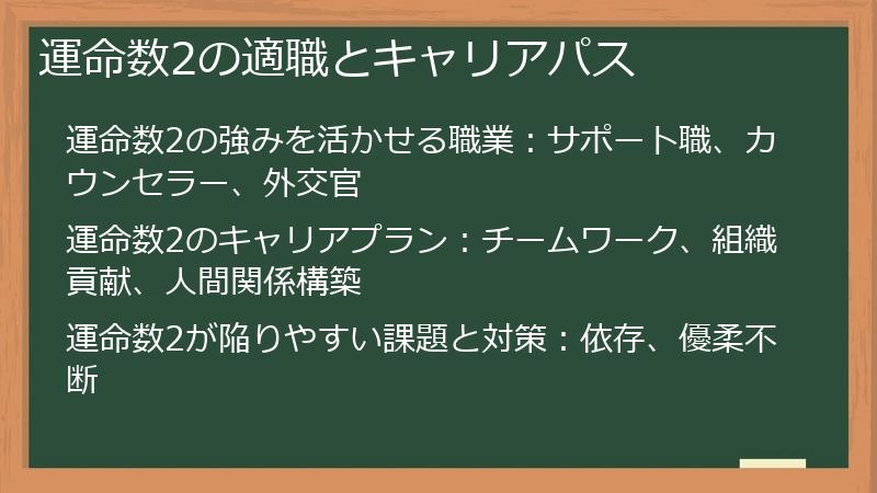 運命数2の適職とキャリアパス