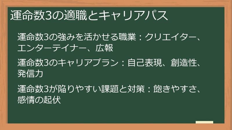 運命数3の適職とキャリアパス