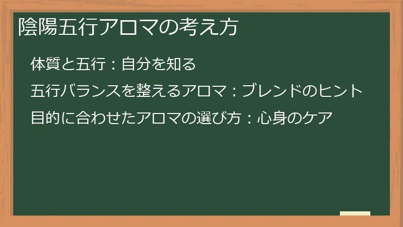 陰陽五行アロマの考え方