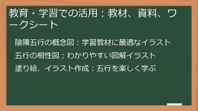 教育・学習での活用：教材、資料、ワークシート