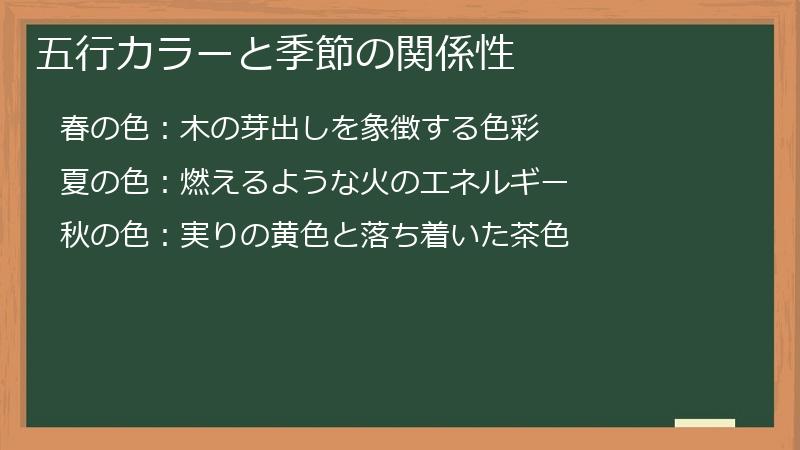 五行カラーと季節の関係性