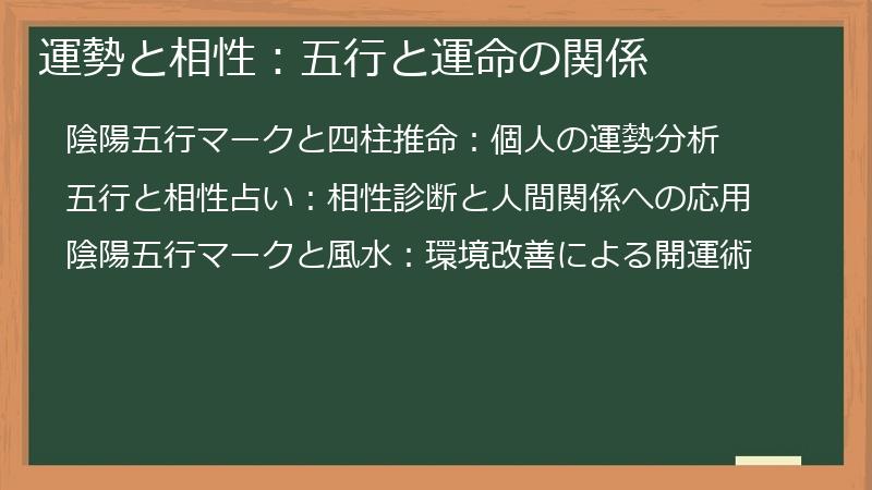 運勢と相性：五行と運命の関係