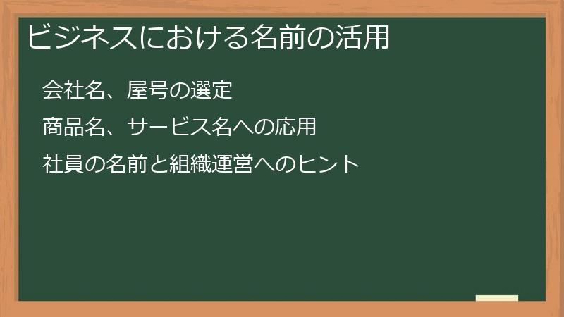 ビジネスにおける名前の活用