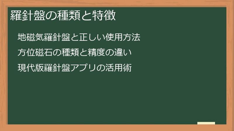 羅針盤の種類と特徴