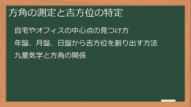 方角の測定と吉方位の特定