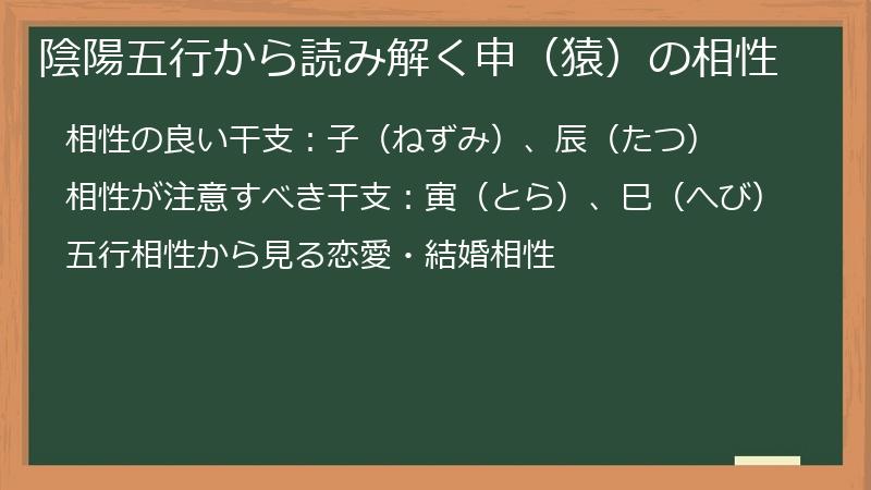 陰陽五行から読み解く申（猿）の相性