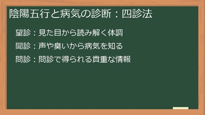 陰陽五行と病気の診断：四診法