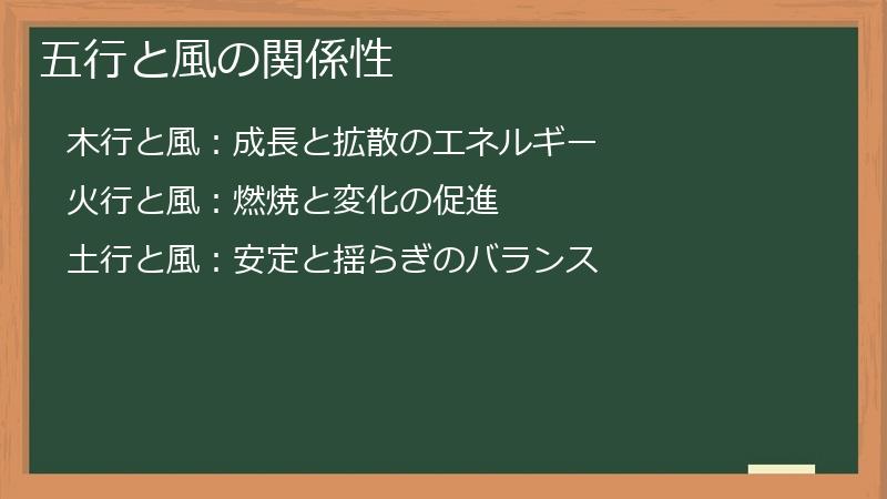五行と風の関係性