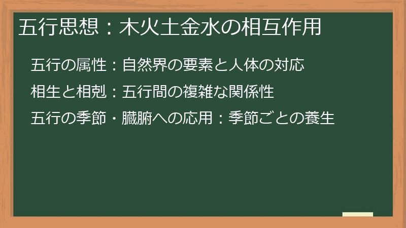 五行思想：木火土金水の相互作用