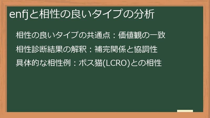 enfjと相性の良いタイプの分析