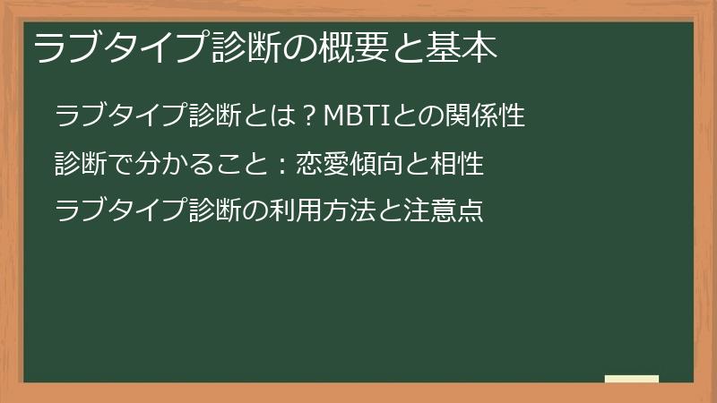ラブタイプ診断の概要と基本