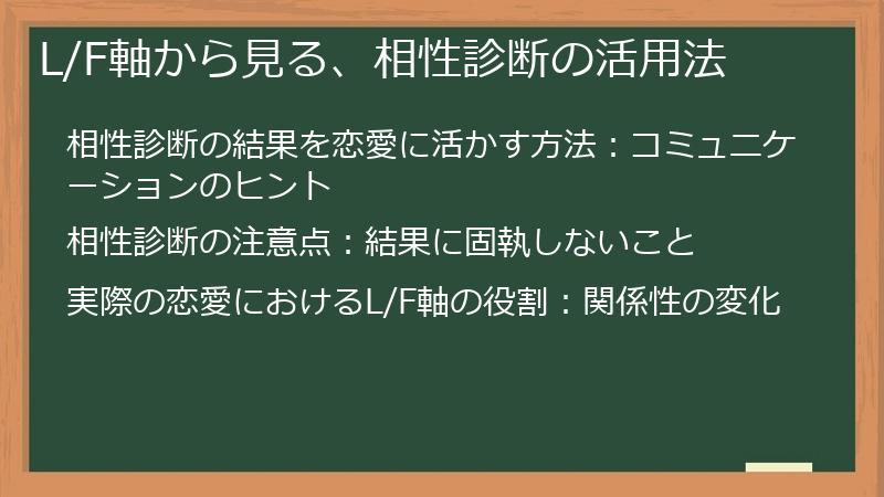 L/F軸から見る、相性診断の活用法