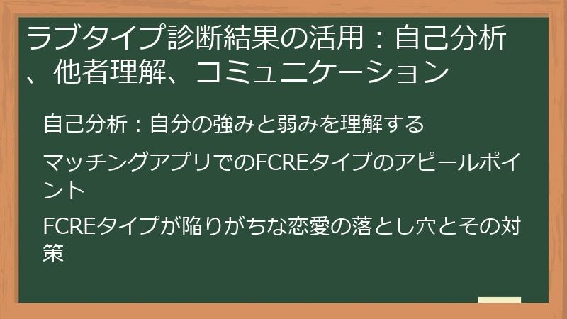 ラブタイプ診断結果の活用：自己分析、他者理解、コミュニケーション