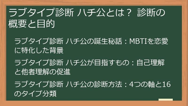 ラブタイプ診断 ハチ公とは？ 診断の概要と目的